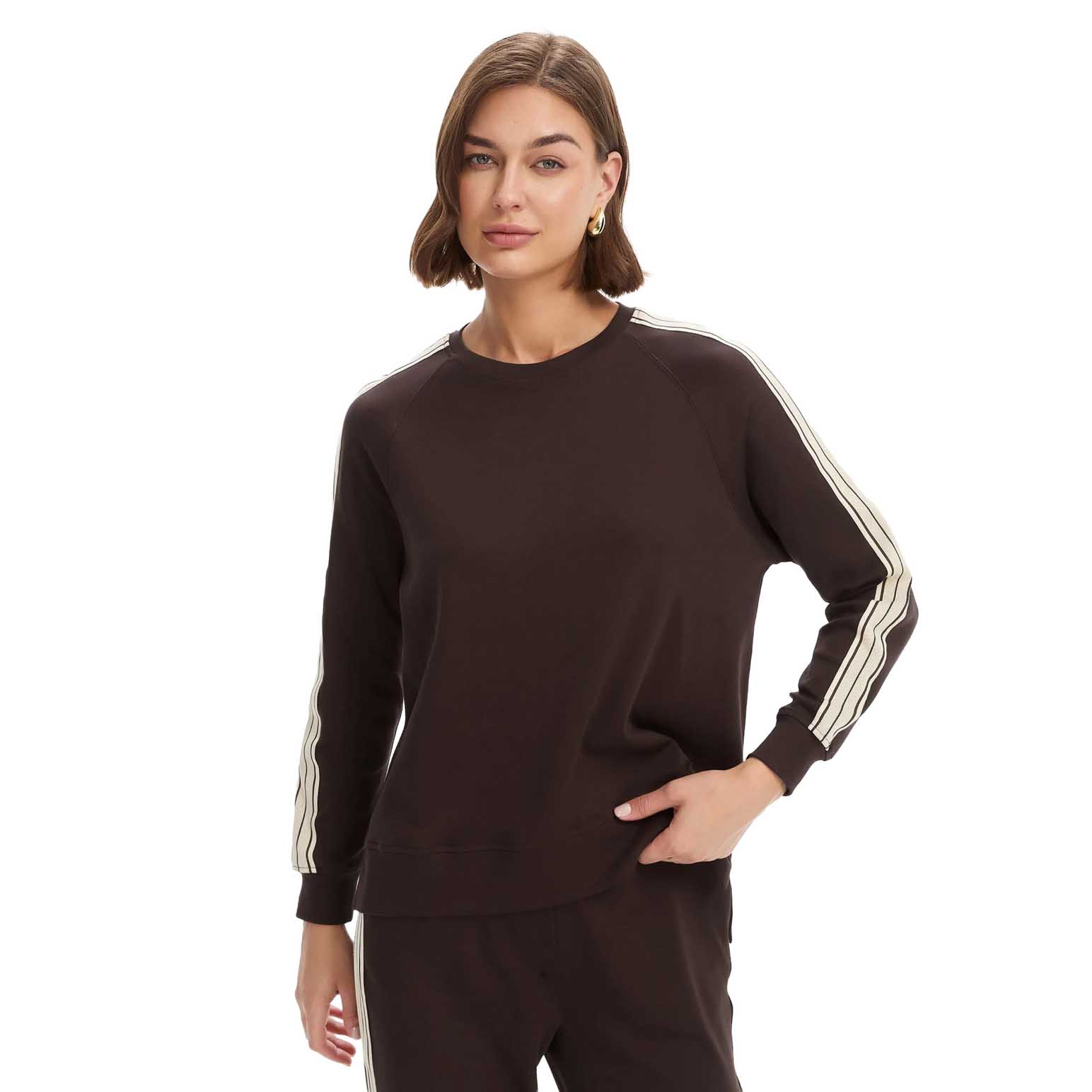 TIRELLI Stripe Sleeve Sweat Top